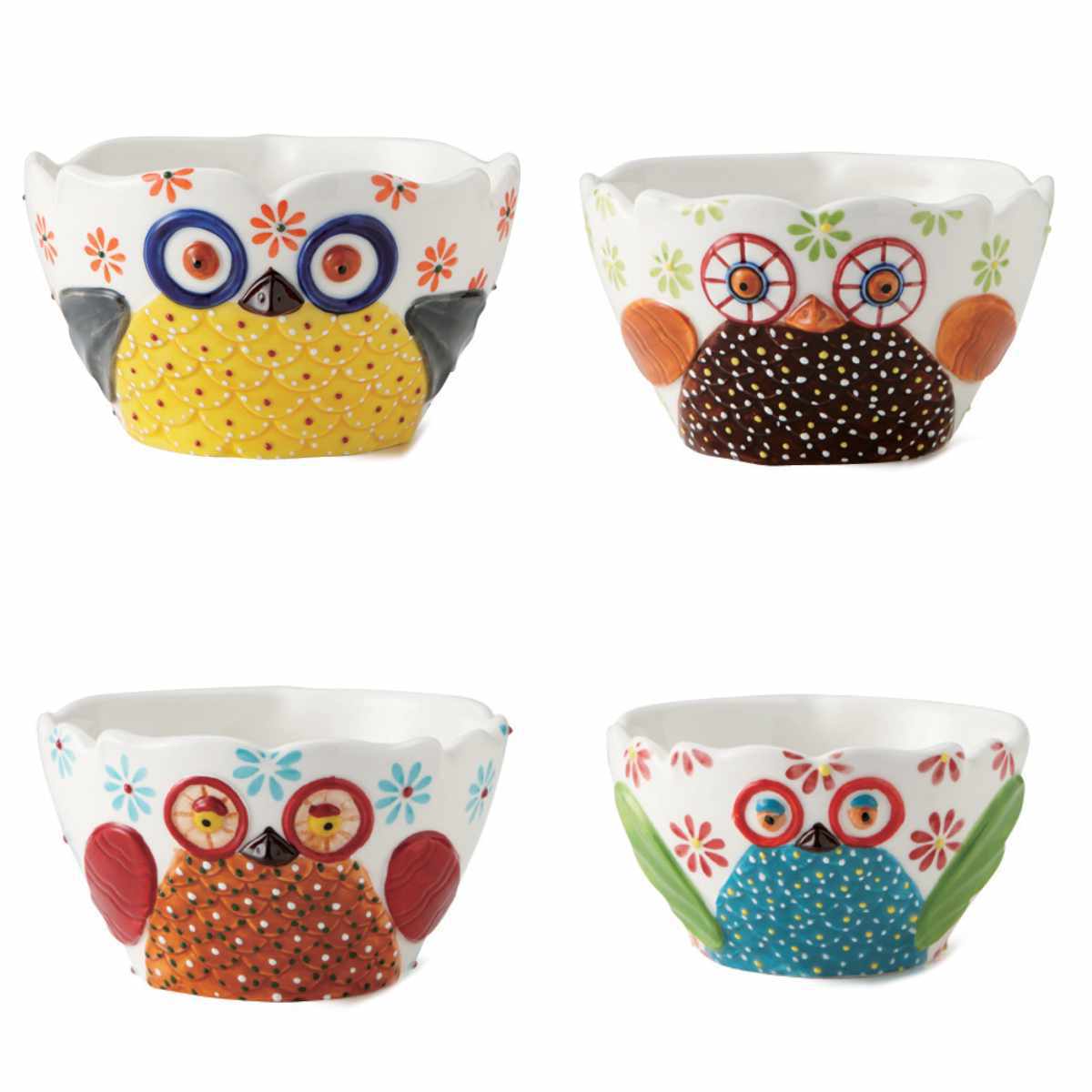 ボウル 4個入り 洋食器 Happy Owl ふくろう マーガレット （ 食器 陶器