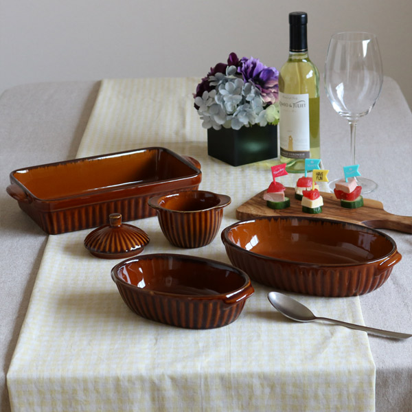 TAMAKI グラタン皿 18.5cm オーバル ギャザー （ 食洗機対応 電子