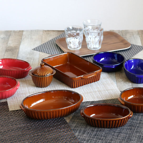 TAMAKI グラタン皿 18.5cm オーバル ギャザー （ 食洗機対応 電子