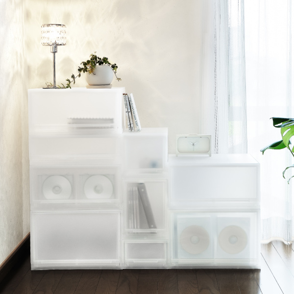 SANKA 収納ケース ナチュラ クリアモジュール スリムM 幅18.8×奥行35.5