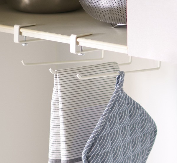 戸棚下収納 SPLUCE 吊棚タオルハンガー （ キッチン 収納 吊り戸棚収納