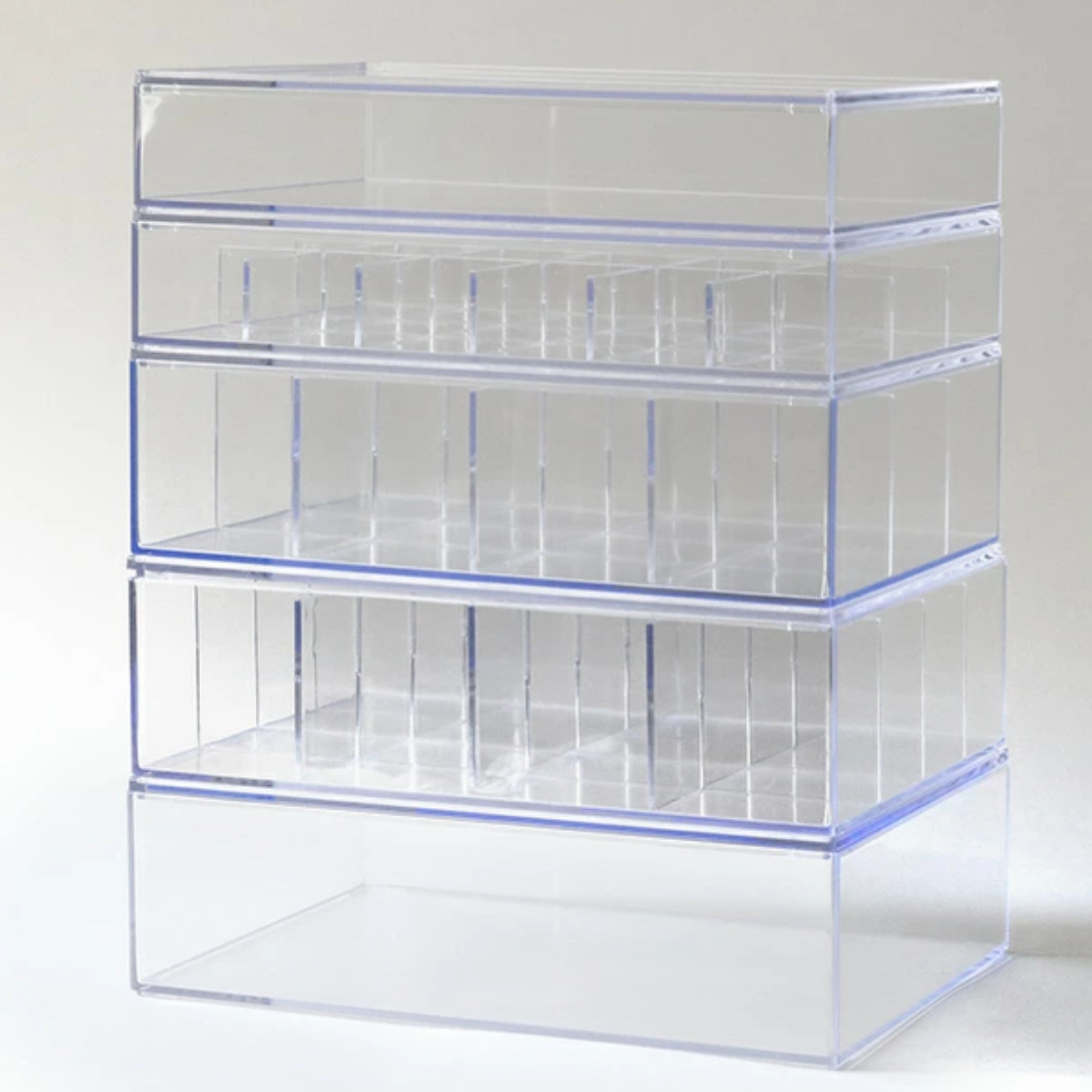 クリアケース ふた付き 9分割 透明 プラスチック 収納 デスコシリーズ