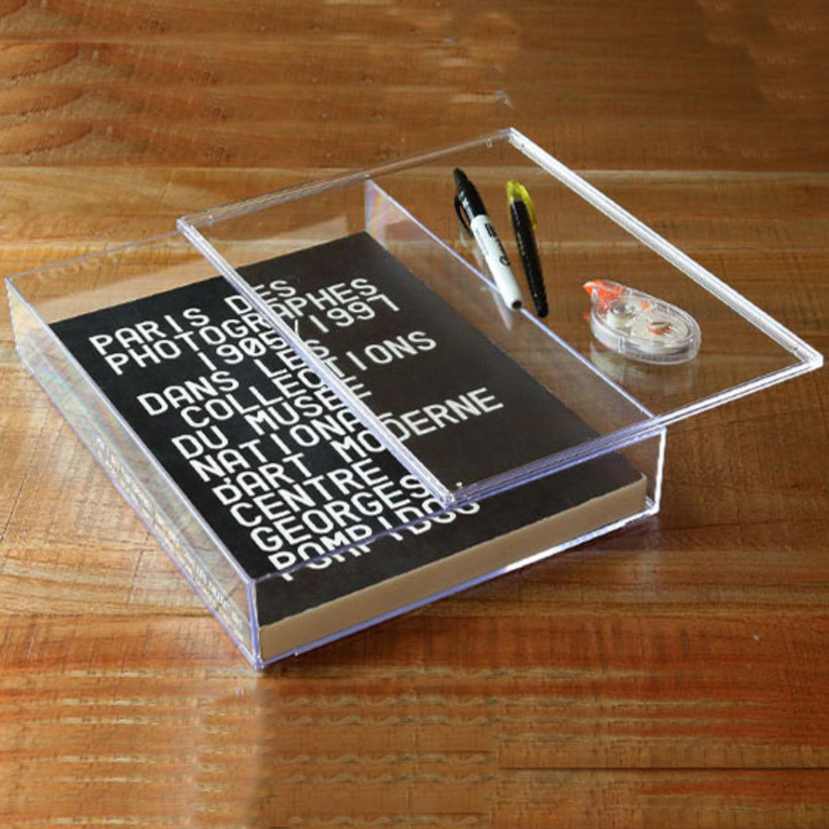 クリアケース 書類 浅型 ふた付き A4対応 書類整理 収納 デスコ