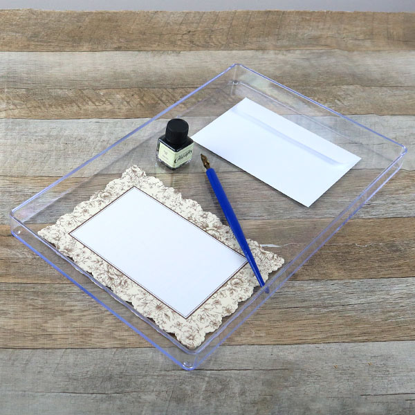 収納トレー 8枚セット 透明 プラスチック トレー 大 A4 クリア プラスチック 透明 収納 デスコシリーズ