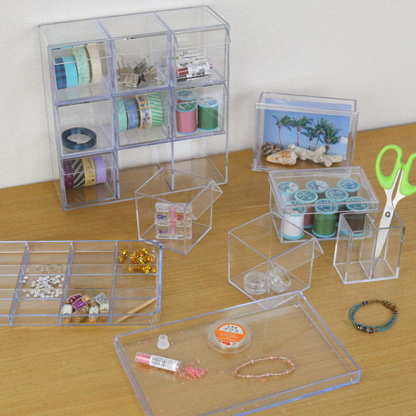 トレー 小 クリア プラスチック 透明 収納 デスコシリーズ 玄関トレー