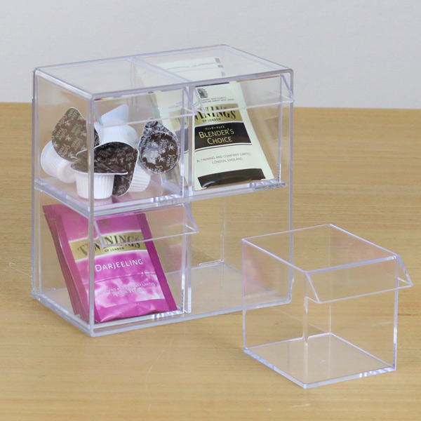 小物入れ 引き出し ミニ プラスチック クリア 卓上 透明 収納 2段×2列