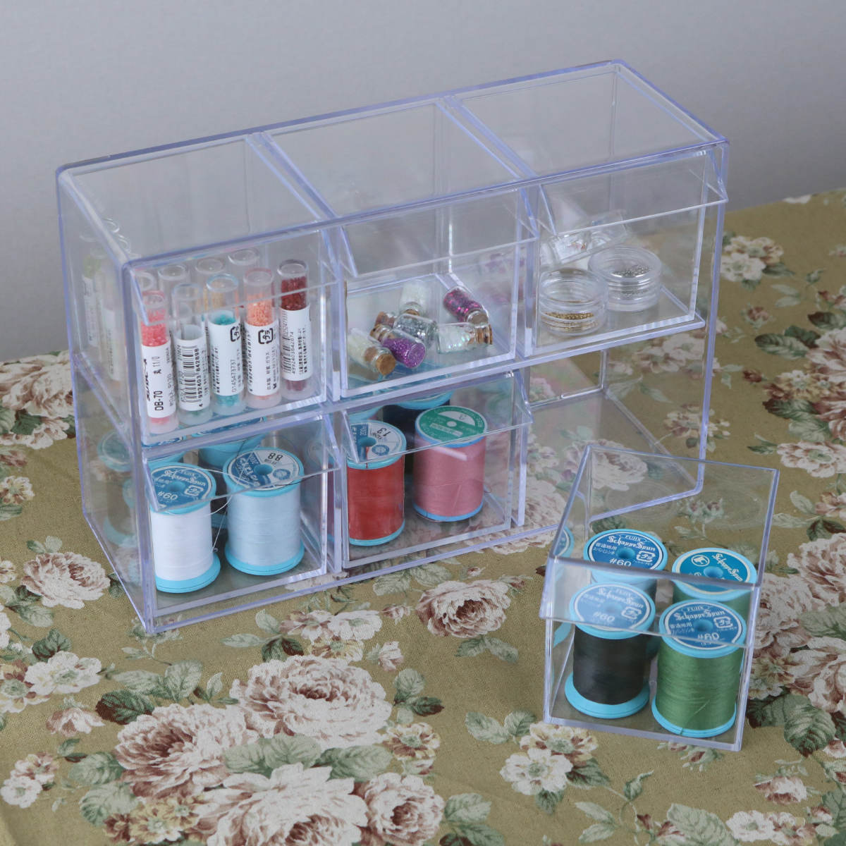 小物入れ 引き出し ミニ プラスチック クリア 卓上 透明 収納 2段×3列