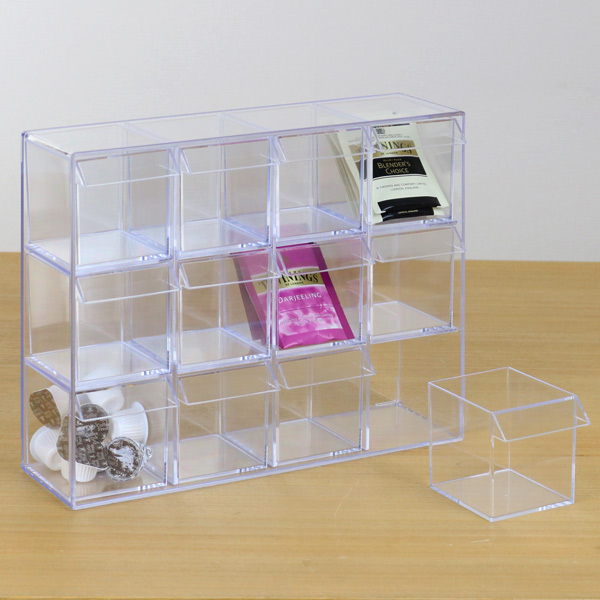 小物入れ 引き出し ミニ プラスチック クリア 卓上 透明 収納 3段×4列