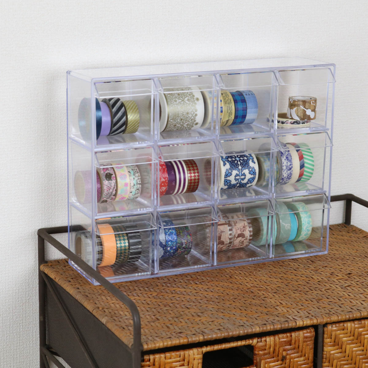 小物入れ 引き出し ミニ プラスチック クリア 卓上 透明 収納 3段×4列