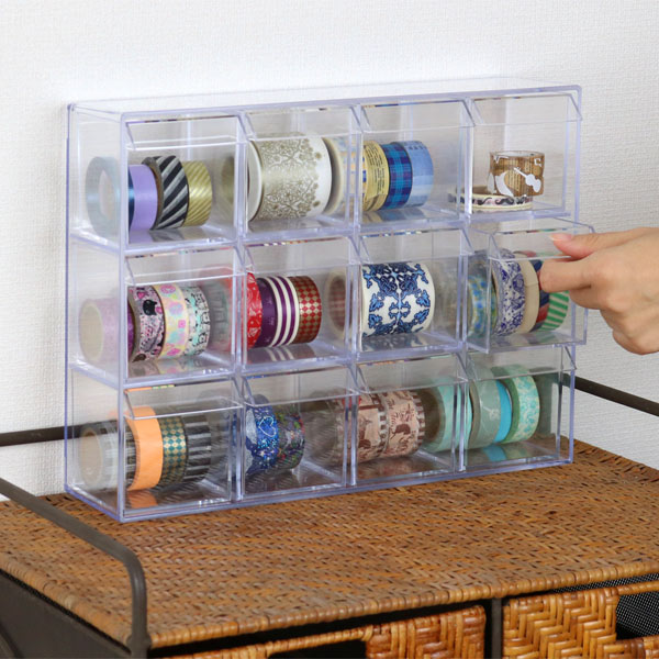 小物入れ 引き出し ミニ プラスチック クリア 卓上 透明 収納 3段×4列