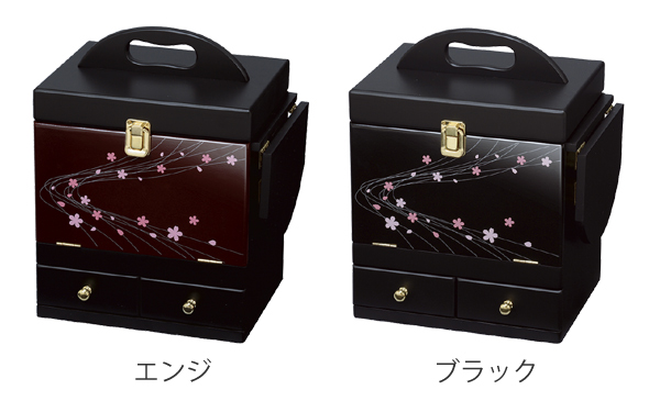 HAGiHARA（萩原） コスメボックス 大容量 三面鏡 和風 ドレッサー