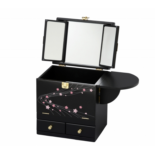 HAGiHARA（萩原） コスメボックス 大容量 三面鏡 和風 ドレッサー