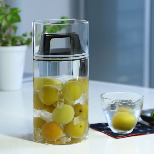 保存容器 2L 密閉 ガラスキャニスター エアリデューサー L （ ガラス