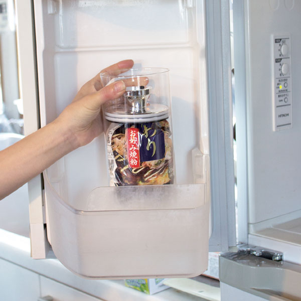 保存容器 1.2L 密封 ガラスキャニスター エアリデューサー スリム L