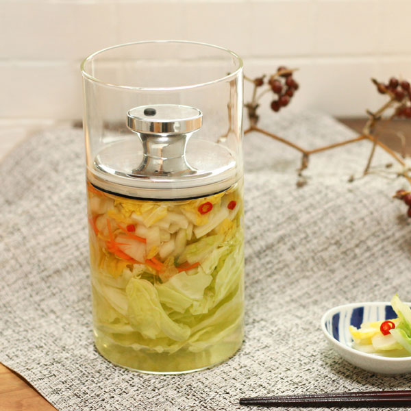 保存容器 1.2L 密封 ガラスキャニスター エアリデューサー スリム L