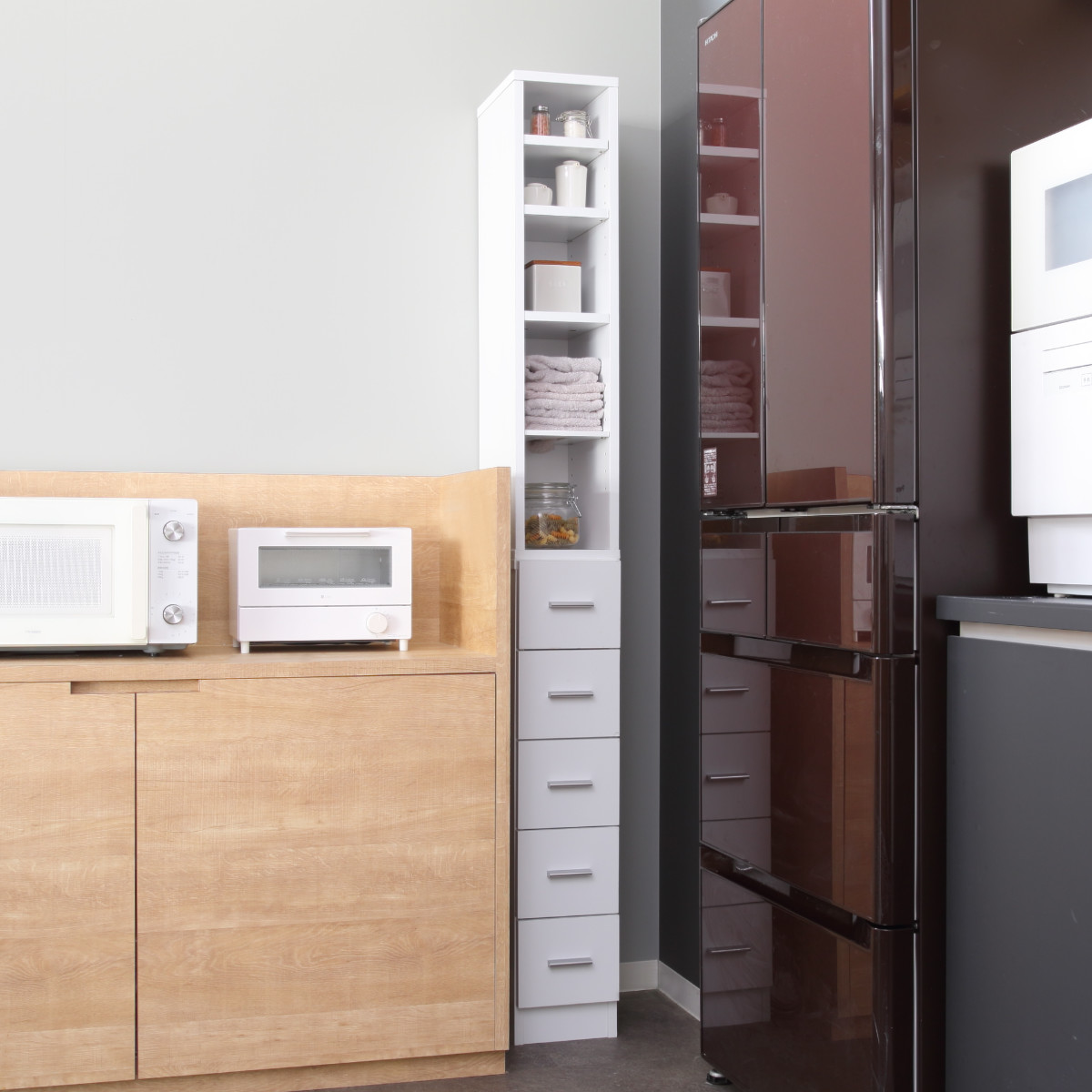 クロシオ スリムラック 幅20cm 収納ラック 棚 すき間収納 ストッカー