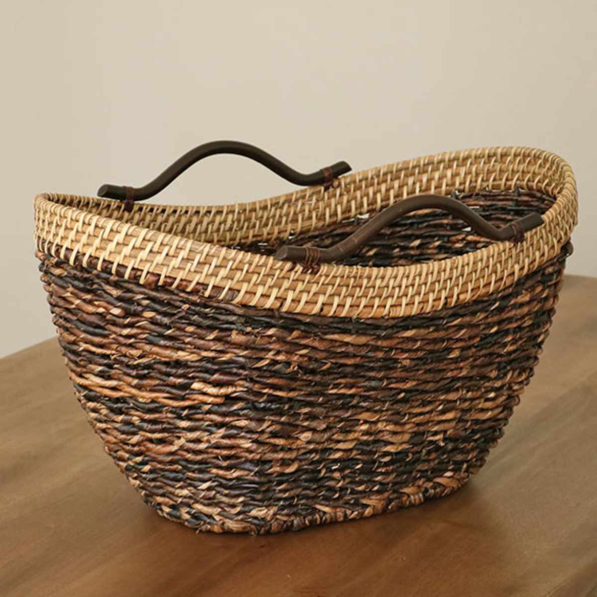 ちどり産業 バスケット アバカ 収納 幅54×奥行33×高さ31cm ラタン 籐