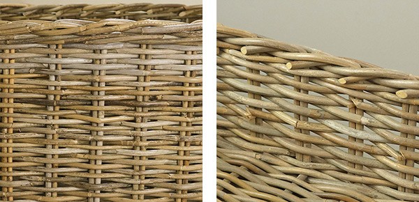 バスケット ラタン 幅86×奥行56×高さ46 持ち手付き かご 大きい
