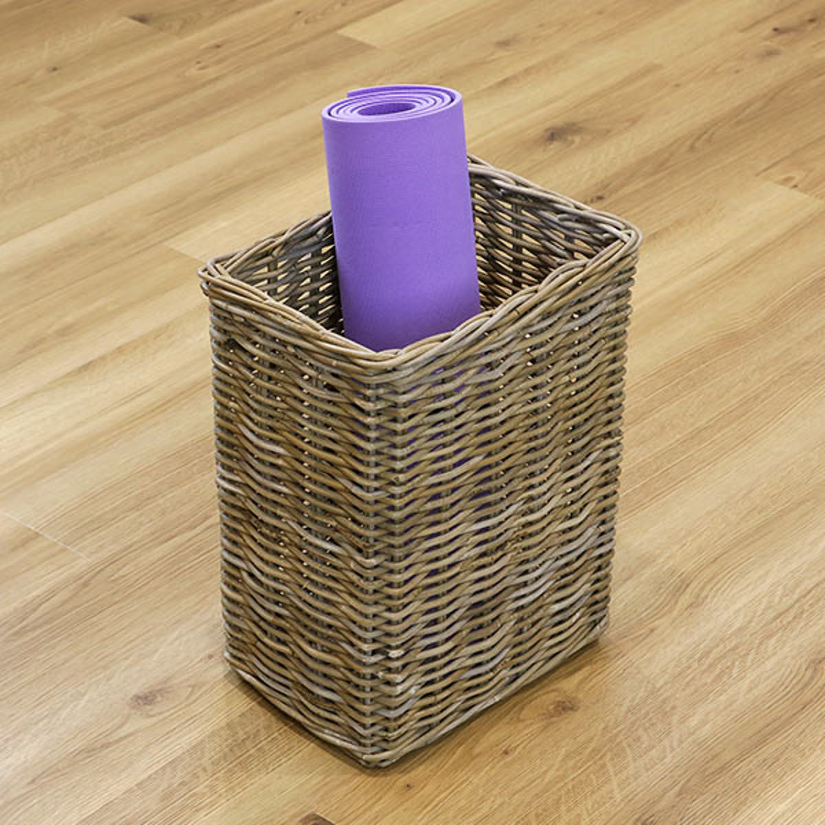 バスケット ラタン 幅41×奥行30×高さ51 持ち手付き かご 大きい