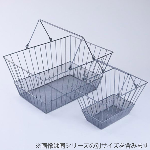 ちどり産業 ワイヤーバスケット 持ち手付き 約 幅26×奥行18×高さ16.5cm