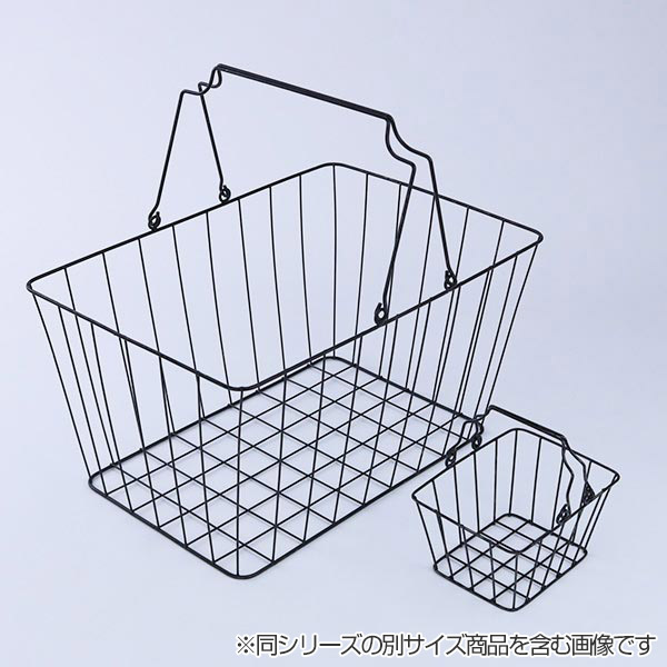 ちどり産業 ワイヤーバスケット 持ち手付き 約 幅42×奥行30×高さ22cm