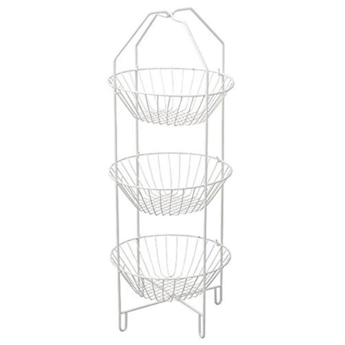 バスケットスタンド 3段 ディスプレイ キッチン収納 ブラック （ 収納