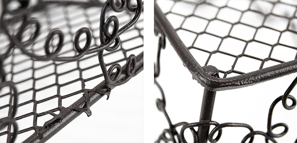 ちどり産業 バスケット ハート型 小物入れ 約 幅14×奥行14×高さ7cm