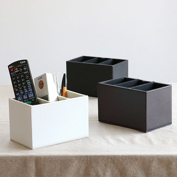 リモコンスタンド リモコンラック＆ペン立て 合皮 幅16×奥行10×高さ