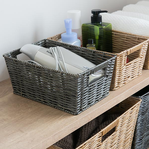 ちどり産業 バスケット 収納ボックス 約 幅19×奥行28×高さ12cm