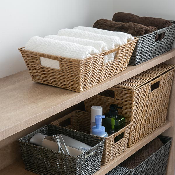 ちどり産業 バスケット 収納ボックス 約 幅39×奥行27×高さ13cm