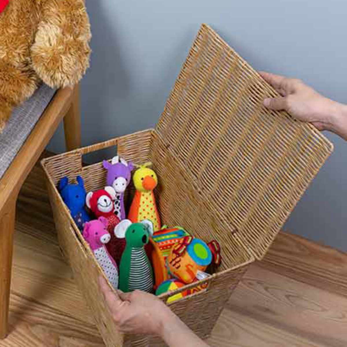 ちどり産業 バスケット 収納ボックス 約 幅39×奥行27×高さ26cm