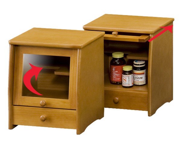 木製引き出し収納棚 薬棚 薬箱 サプリメントボックス 収納棚 木製 引出し付 幅23cm （ 薬入れ