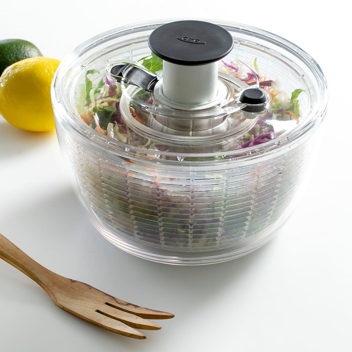 新品未使用品　OXO STEELサラダスピナー（食洗機対応） OXO（オクソー） 特典付き サラダスピナー クリア 小 食洗機対応 野菜