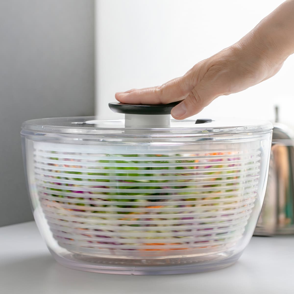 OXO（オクソー） 特典付き サラダスピナー クリア 大 食洗機対応 野菜