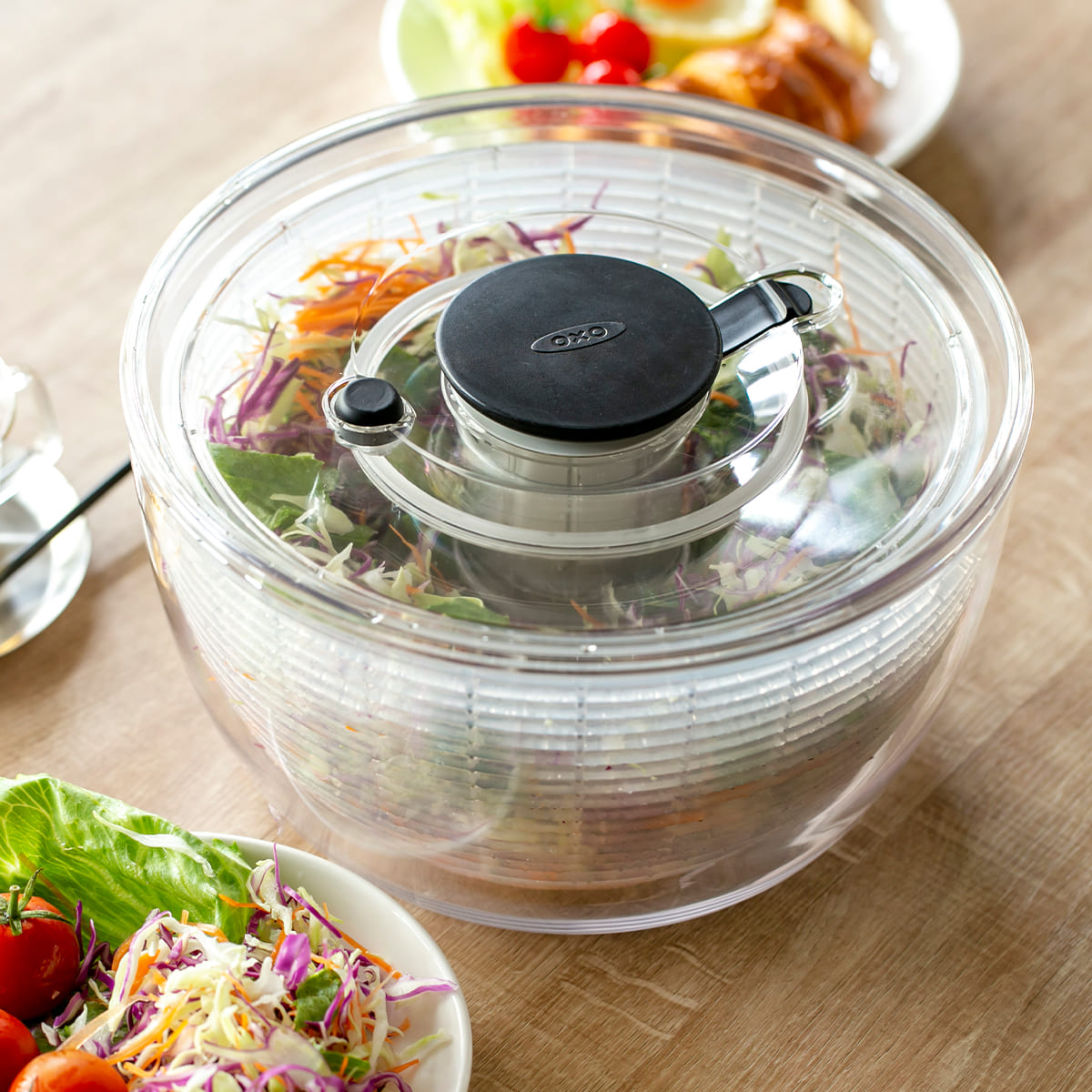 OXO（オクソー） 特典付き サラダスピナー クリア 大 食洗機対応 野菜