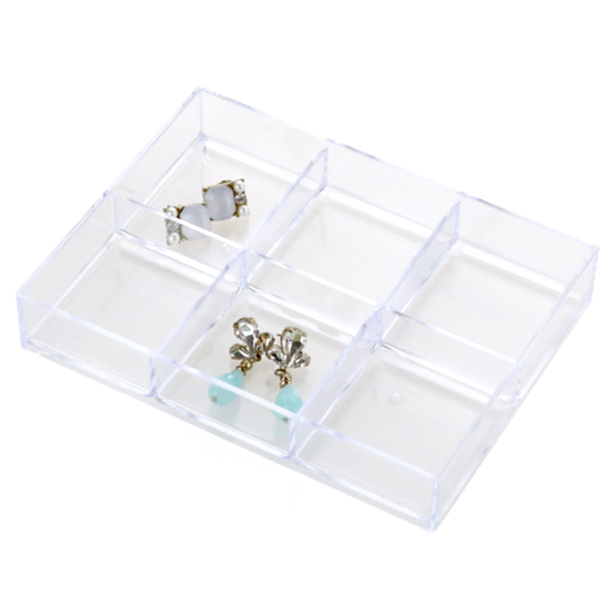 吉川国工業所 小物ケース クリア L 6分割 卓上収納 小物入れ 文房具