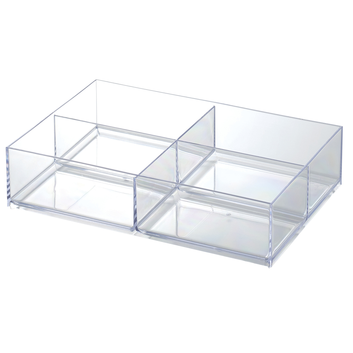 吉川国工業所 小物ケース クリア L 深型 4分割 卓上収納 小物入れ