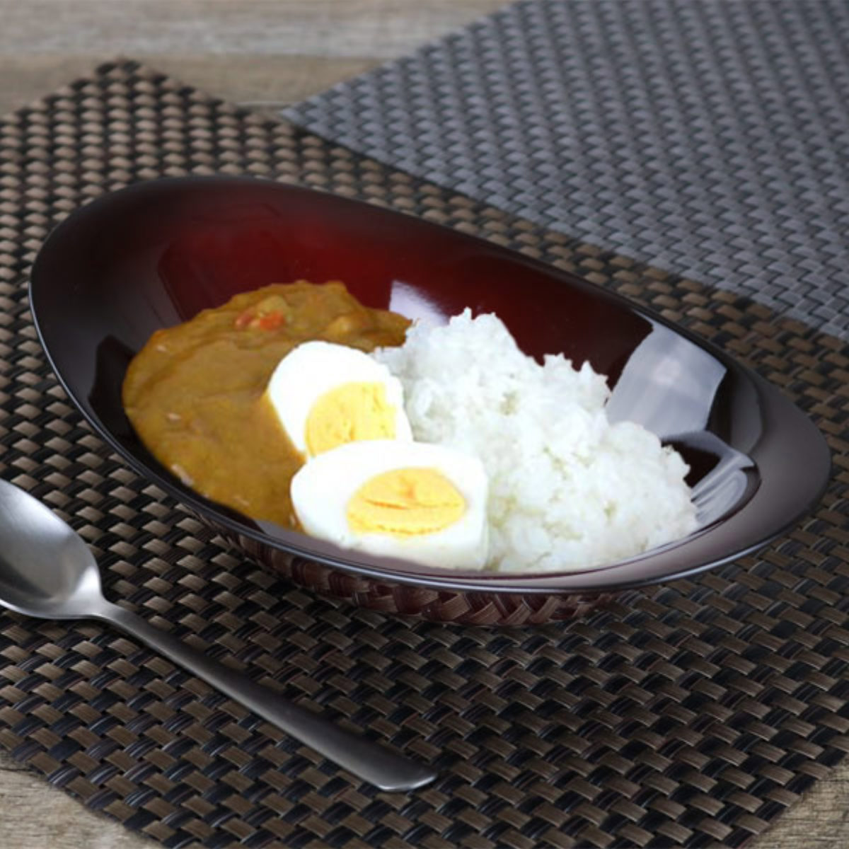 宮本産業 カレー皿 26cm クリーンコート レッド 赤溜 プラスチック