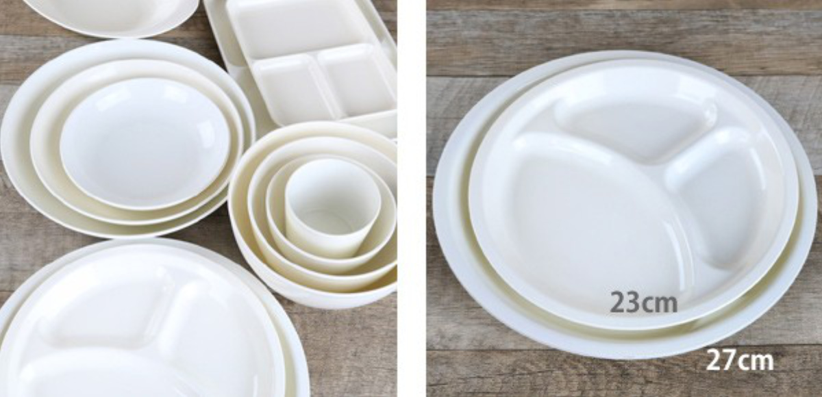 宮本産業 ランチプレート 27cm クリーンコート ホワイト プラスチック