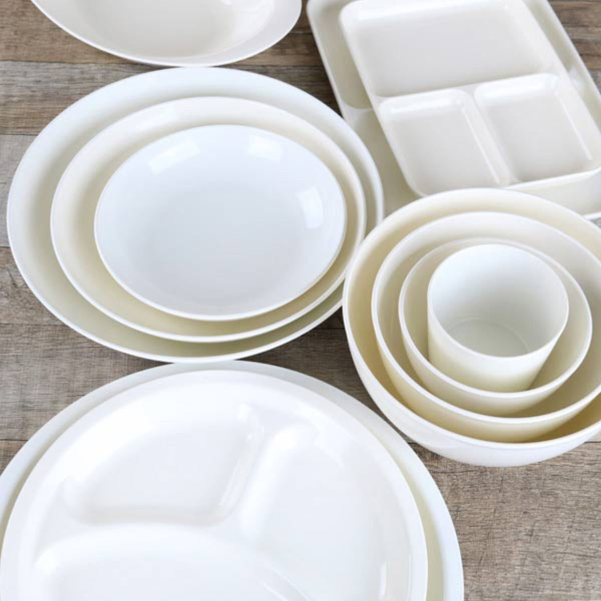 宮本産業 ランチプレート 27cm クリーンコート ホワイト プラスチック