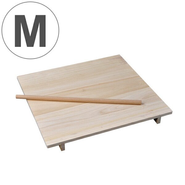 そば打ち道具 のし板 めん棒付き 小 桐製 （ 麺台 麺棒 のし棒