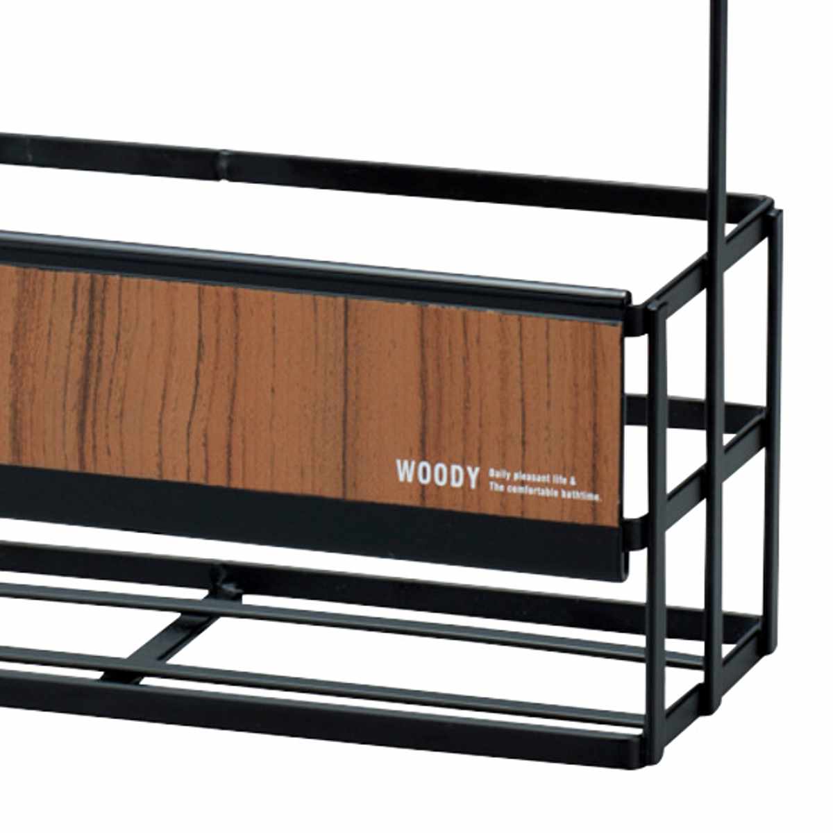 バスラック WOODY スチールラック 黒 幅24cm （ バス用品 バス収納