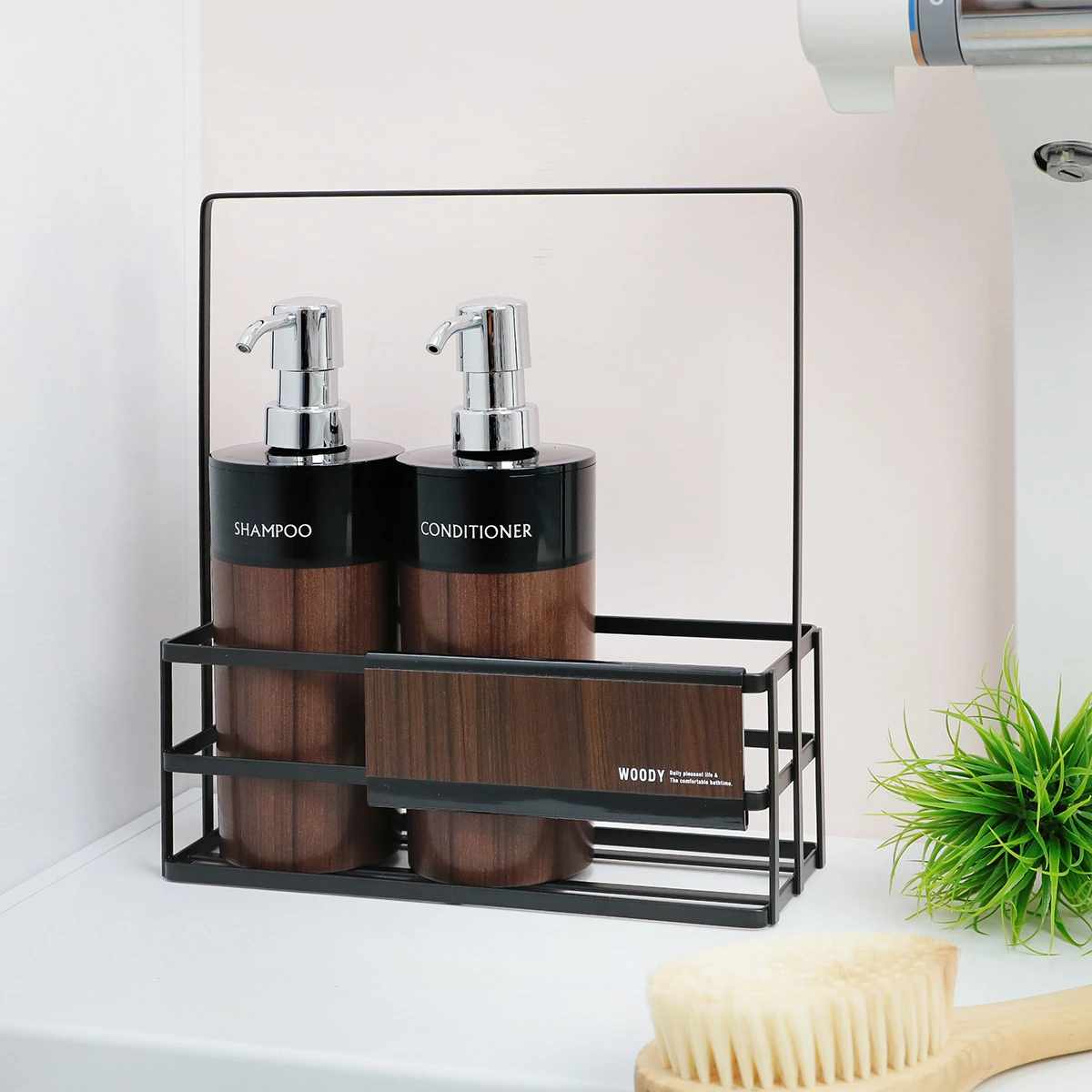 バスラック WOODY スチールラック 黒 幅24cm （ バス用品 バス収納