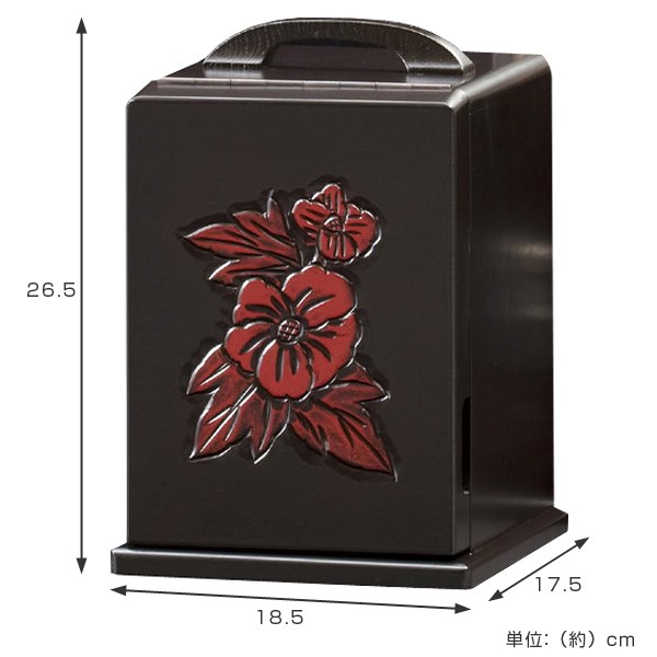 □在庫限り・入荷なし□ コスメボックス 手彫り 回転鏡 たちあおい