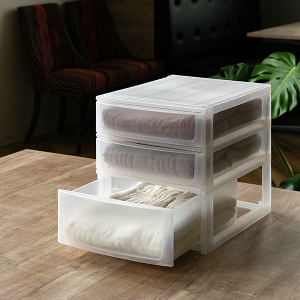 収納ケース 引き出し 約 幅26.5×奥行34.5×高さ30.5cm A4 浅2深1段