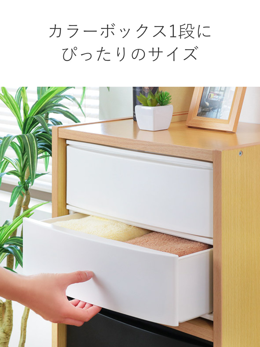 収納ケース 引き出し 幅39×奥行26.5×高さ26.5cm ワイド 深2段 同色2個