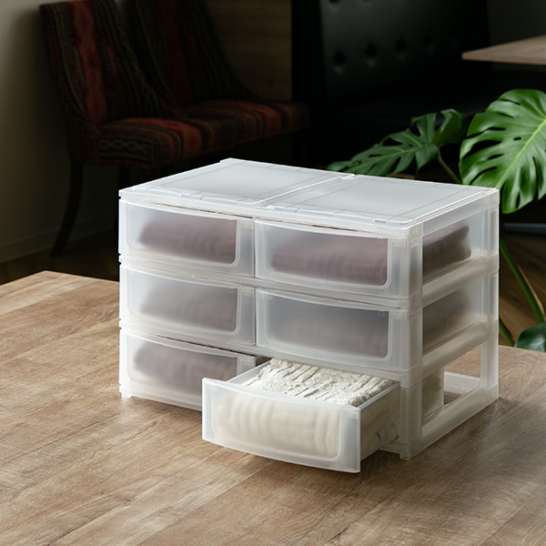 収納ケース 引き出し 幅39×奥行26.5×高さ26.5cm ワイド 浅ショート6段