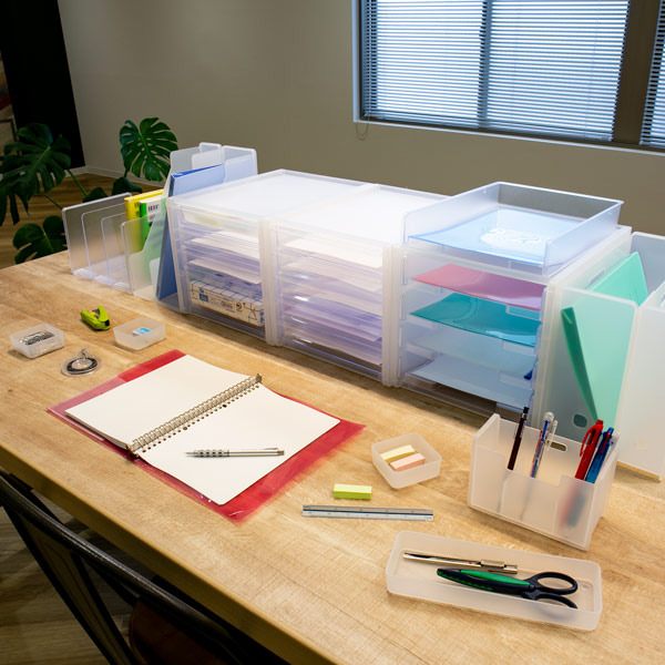 SANKA レターケース A4 浅5段 半透明 squ＋ ナチュラ ソーフィス