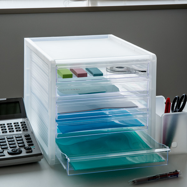 SANKA レターケース A4 浅5段 半透明 squ＋ ナチュラ ソーフィス