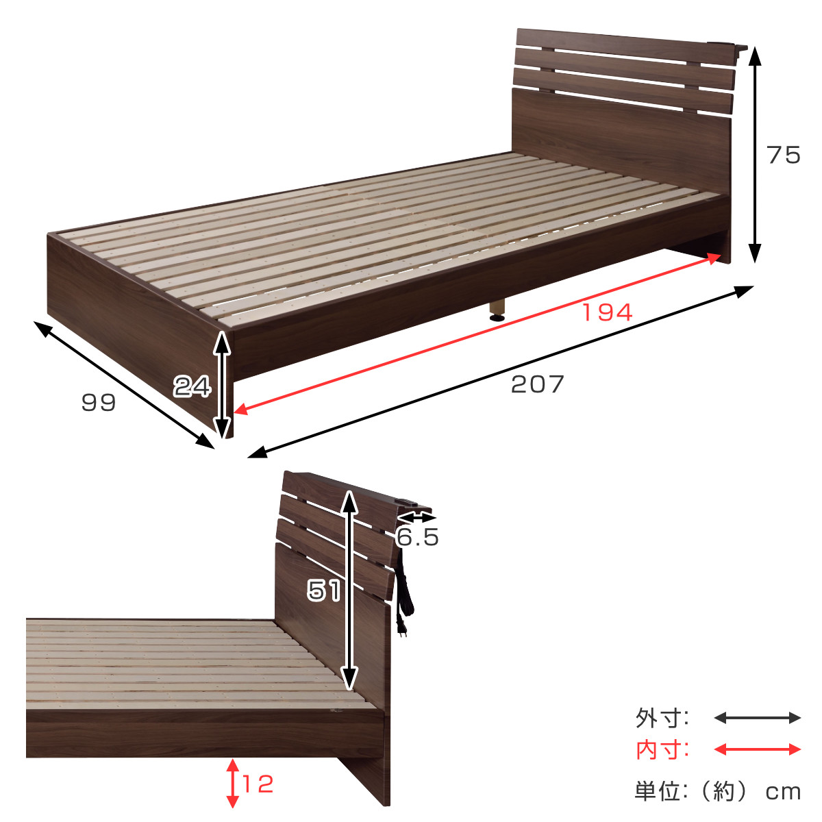 ベッド シングルベッド すのこ状 （ ベッドフレーム シングル すのこ